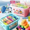 Bộ đất nặn 3D Deli 12/24 màu - Đất sét an toàn, không dính tay, màu sắc tươi sáng, kèm phụ kiện khuôn nặn Bộ đất nặn 3D Deli