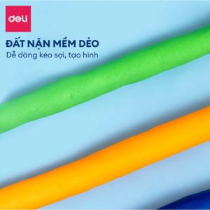 Bộ đất nặn 3D Deli 12/24 màu - Đất sét an toàn, không dính tay, màu sắc tươi sáng, kèm phụ kiện khuôn nặn Bộ đất nặn 3D Deli