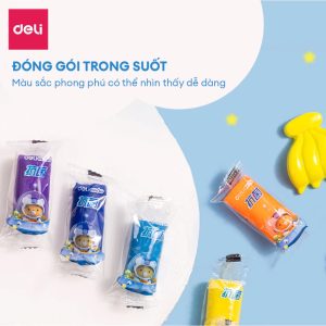 Bộ đất nặn 3D Deli 12/24 màu - Đất sét an toàn, không dính tay, màu sắc tươi sáng, kèm phụ kiện khuôn nặn Bộ đất nặn 3D Deli