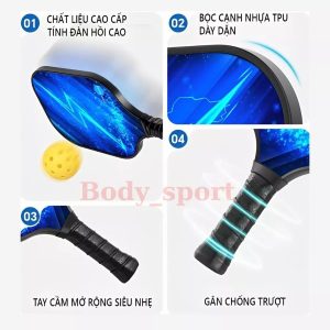 Bộ vợt pickleball bộ 2 vợt kèm túi và 4 bóng cao cấp cho nam nữ chính hàng cao cấp Bộ vợt pickleball