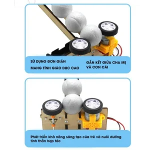 Máy bắn bóng (4 quả bóng) - Đồ chơi DIY Máy bắn bóng